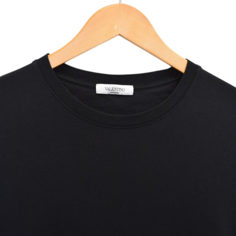 VALENTINO ヴァレンチノ 裾ロゴプリントTシャツ UV3MG07D6M3 ブラック  