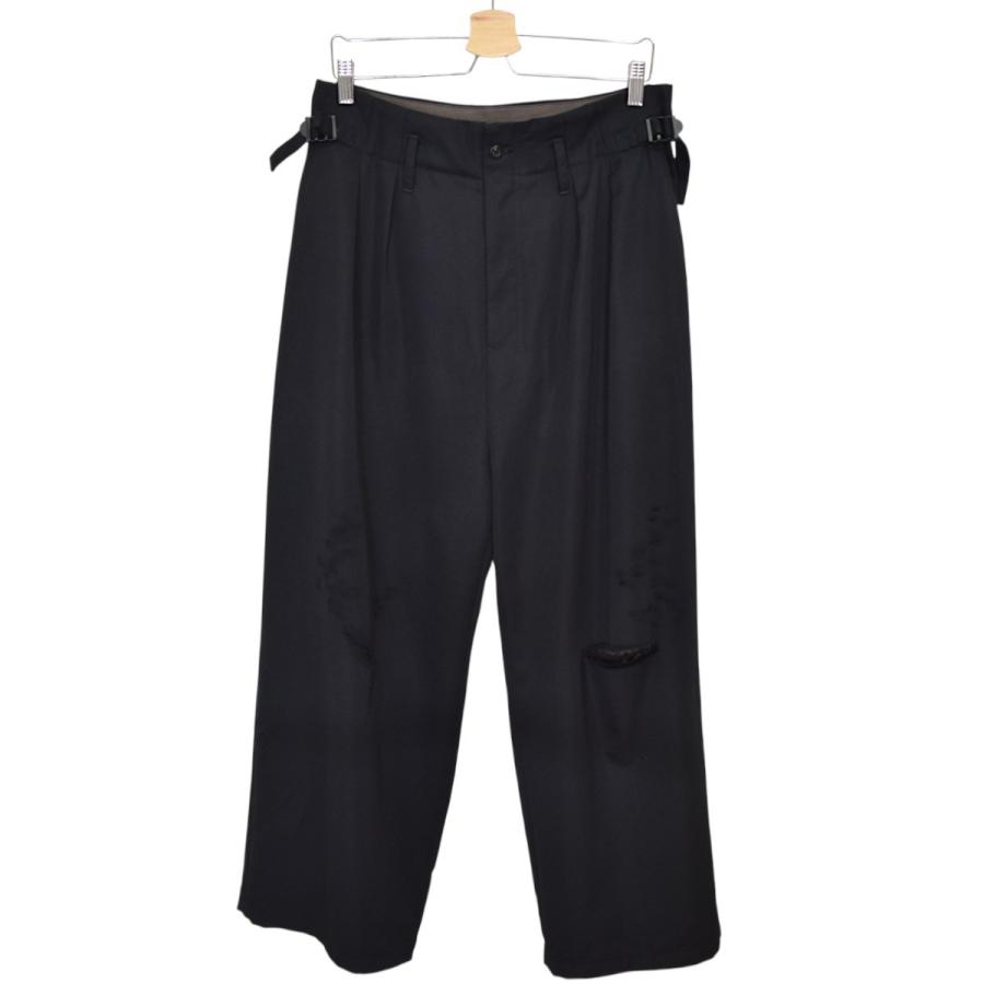 アンセルム ANCELLM WOOL DAMAGE WIDE SLACKS ウールダメージワイド