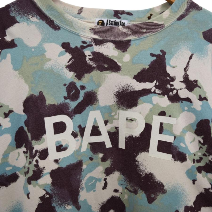 アベイシングエイプ A BATHING APE MAP CAMO CREWNECK RELAXED FIT SWEATSHIRT クルーネックスウェッの画像