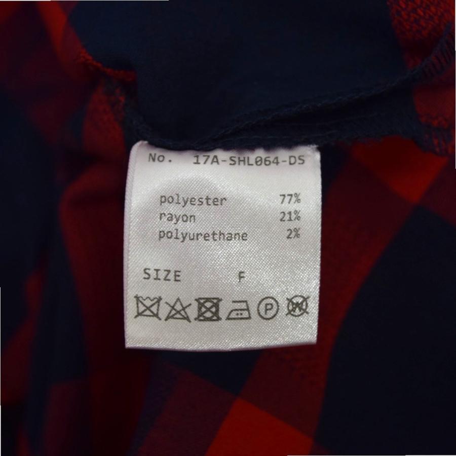 DANKE SCHON（ダンケシェーン） ワイドチェックシャツ レッド×ネイビー 