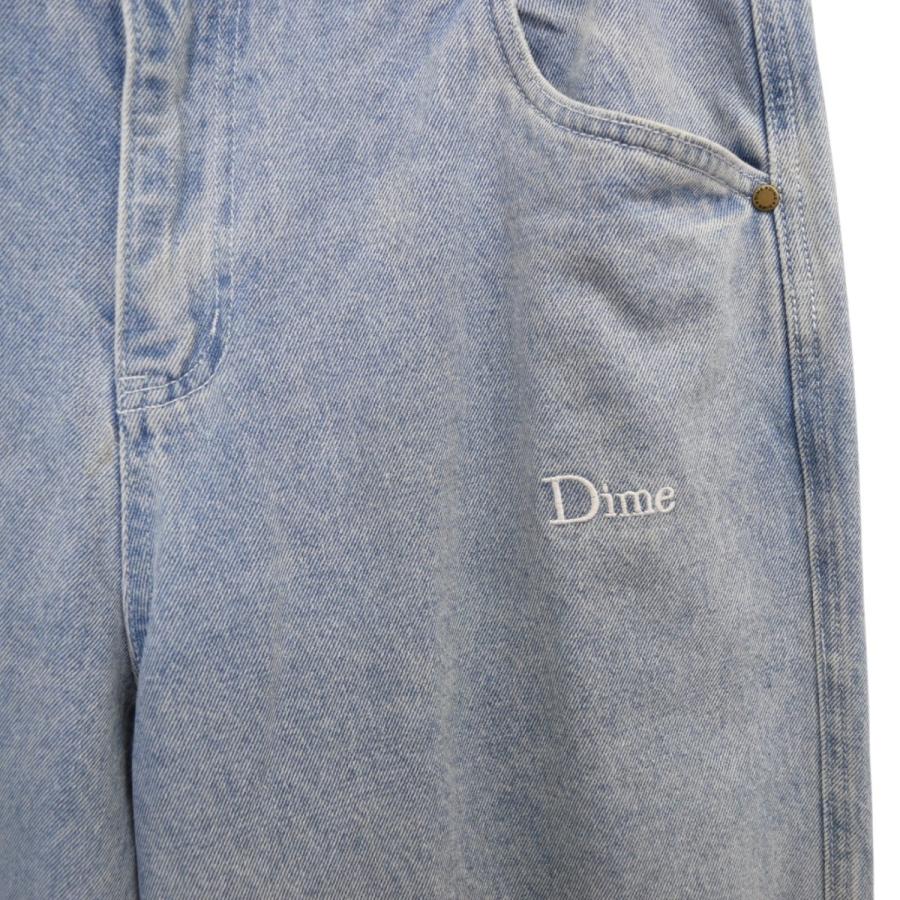 Dime（ダイム） ロゴ刺繍デニムパンツ ライトインディゴ サイズ：L 