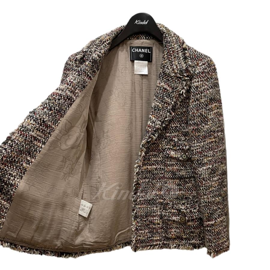 CHANEL シャネル ツイードジャケット ブラウン サイズ:38 CHANEL シャネル ツイードジャケット ブラウン サイズ:38