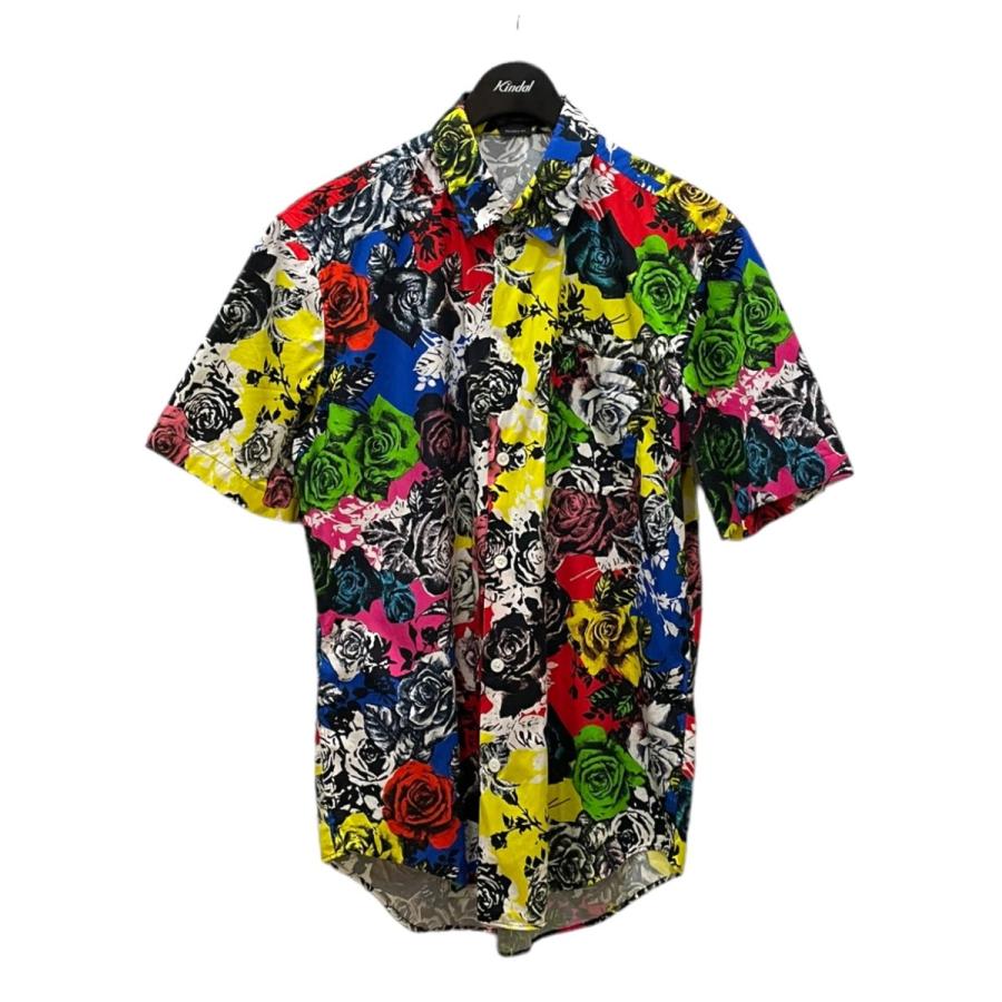 VERSACE ヴェルサーチ ローズ柄マルチカラー半袖シャツ マルチカラー  