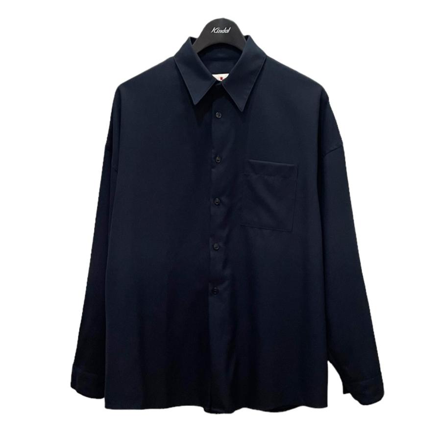 マルニ MARNI ウールトロピカルシャツ ネイビー サイズ：44  