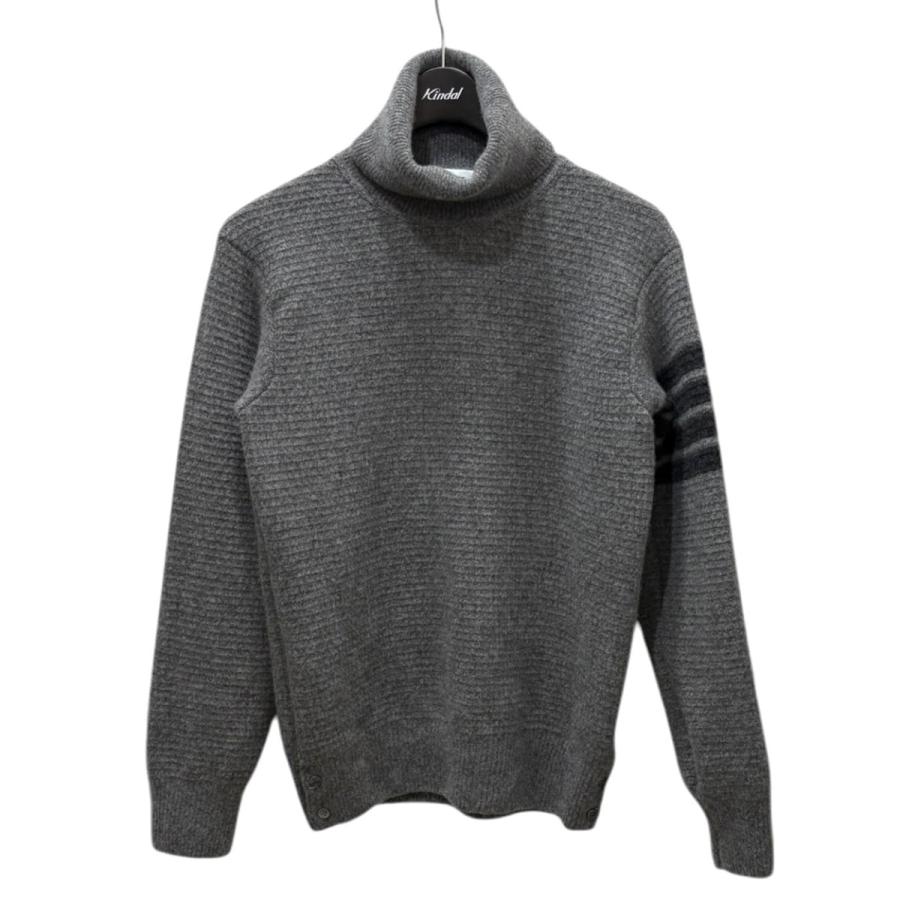 トム・ブラウン Thom Browne ウールカシミヤ4BARタートルニット FKA278A-05812035 グレー サイズ：1/ITA40/S