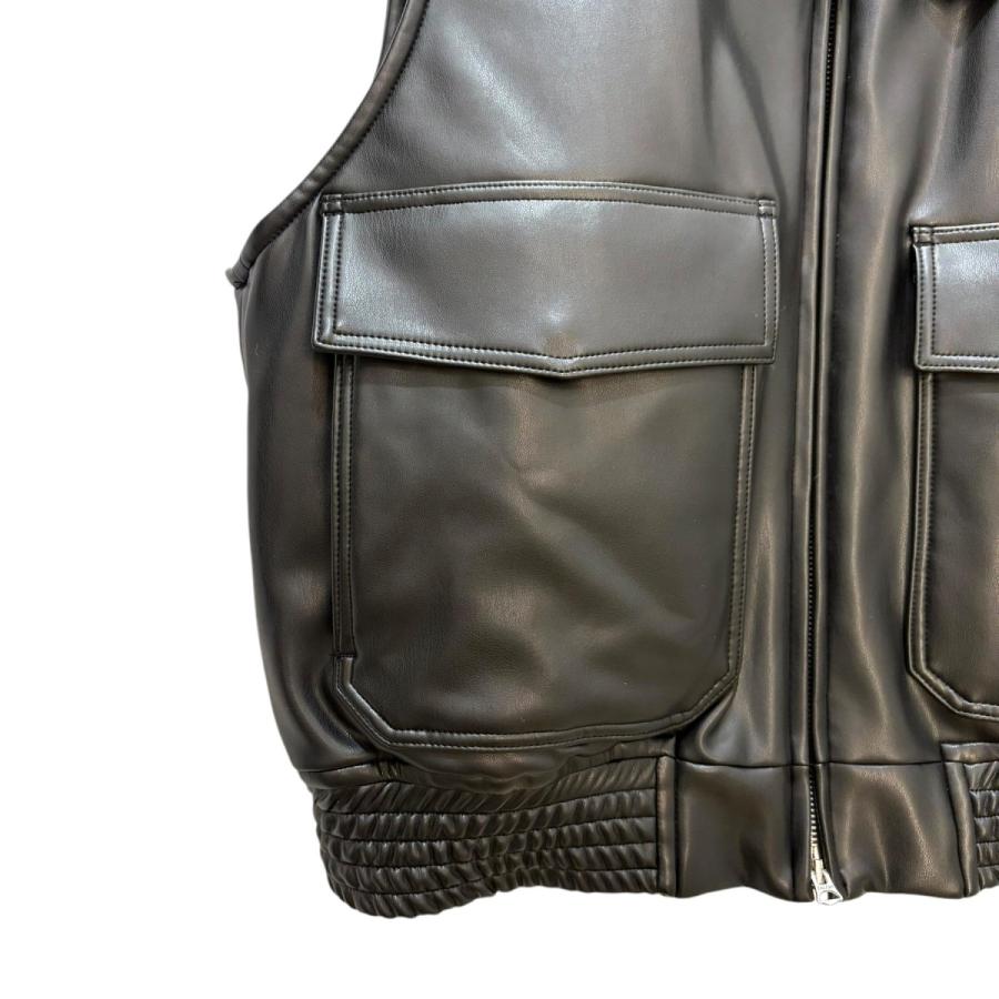 HYKEベスト WIDE RIBBED CROPPED VEST-ワイドリブクロップドベスト-HYKE