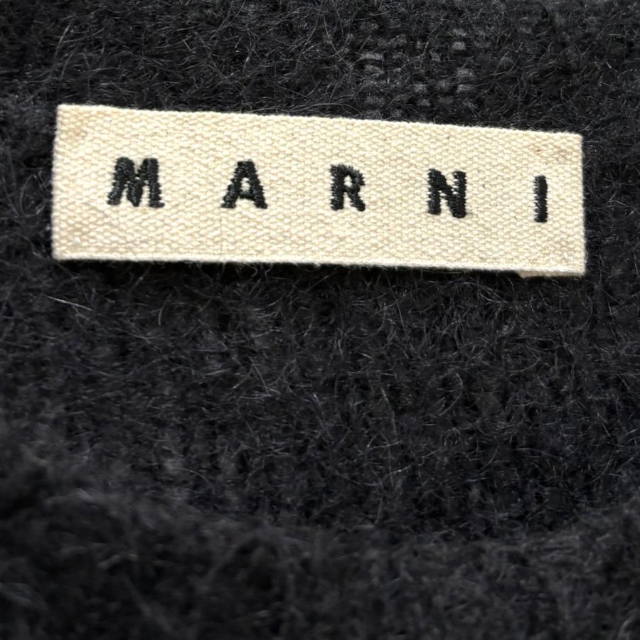 MARNI モヘア混 オーバーサイズセーター ニット マルニ 48 MARNI（マルニ） モヘア混ボーダーニット サックスxブラック サイズ