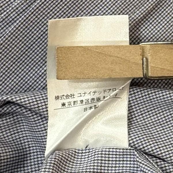 DRAWER（ドゥロワー） コットンチェックスタンドフリルシャツ ブルー