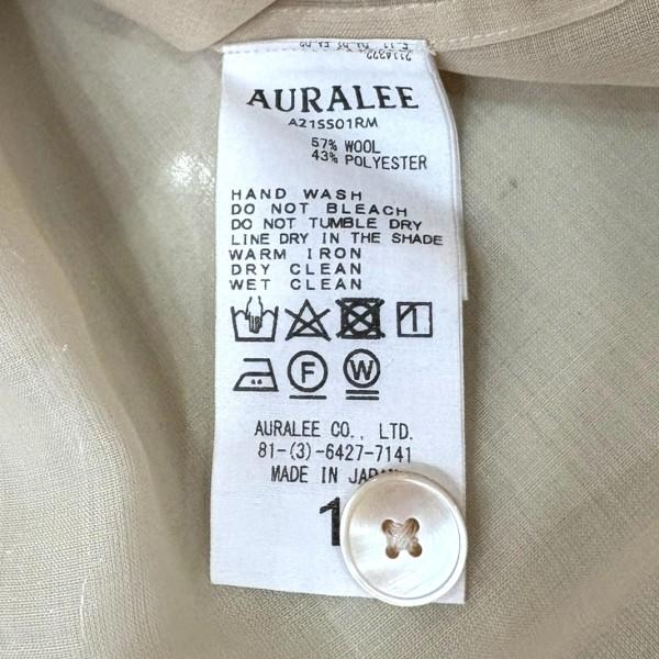 AURALEE オーラリー シアーロングシャツ ベージュ サイズ:1 AURALEE オーラリー シアーロングシャツ ベージュ サイズ:1