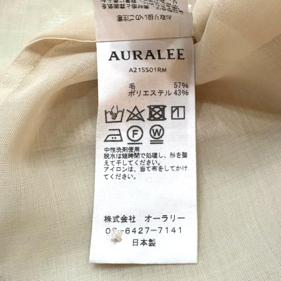 AURALEE オーラリー シアーロングシャツ ベージュ サイズ:1 AURALEE オーラリー シアーロングシャツ ベージュ サイズ:1