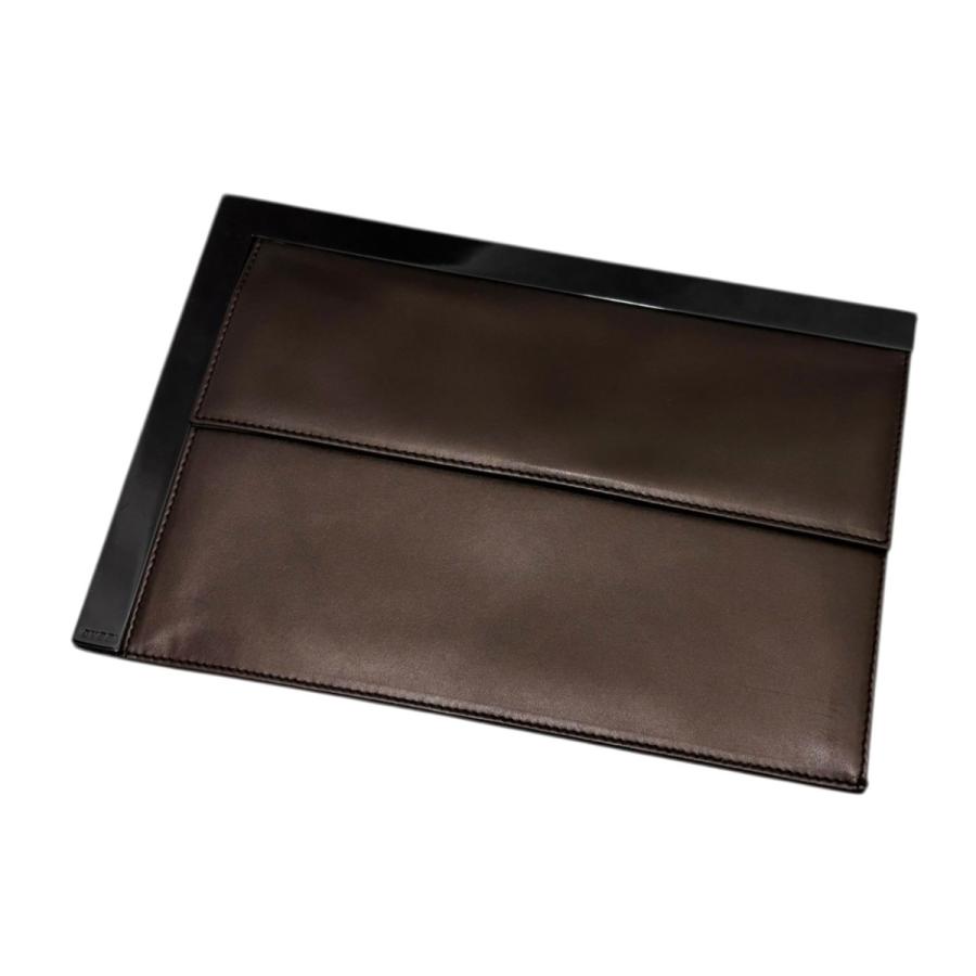 GUCCI（グッチ） レザーxメタルミニクラッチケース ブロンズ