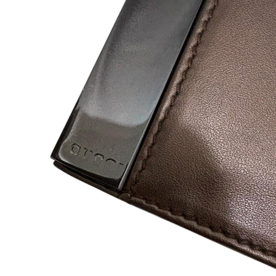 GUCCI（グッチ） レザーxメタルミニクラッチケース ブロンズ