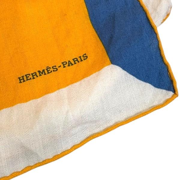 HERMES（エルメス） HERMES Geant Encadre カレ140 イエローxブルー