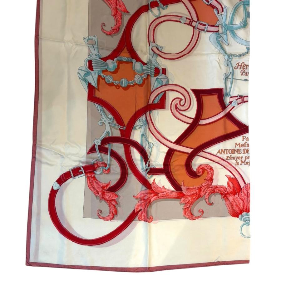 HERMES（エルメス） カレ140 帝王学 スカーフ ホワイトxレッド