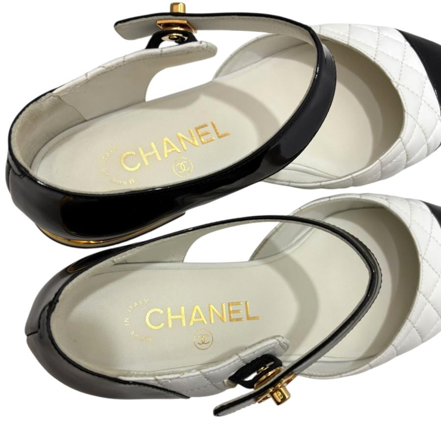 CHANEL（シャネル） メリージェーンフラットシューズ G38441 ホワイト