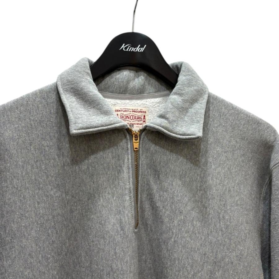 ボンクラスウェット　サイズ38 BONCOURA ボンクラ BONCOURA HALF ZIP SWEAT 杢グレー サイズ：38