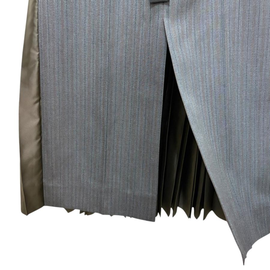 sacai（サカイ） sacai Stripe Doeskin Skirt 25-08120 グレーx