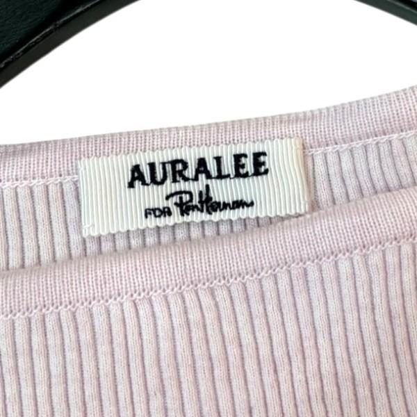【美品】  AURALEE / オーラリー | × Ron Herman / Giza Boat Neck Pullover カットソー | 1 | スモークピンク | レディース AURALEE - 【美品】 AURALEE / オーラリー | × Ron Herman / Giza Boat