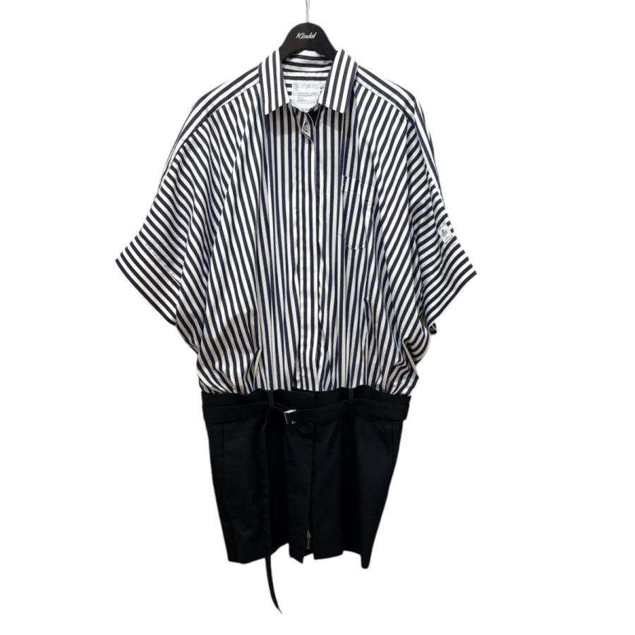 sacai（サカイ） ドッキングワンピース 23-06525 ネイビーxホワイト