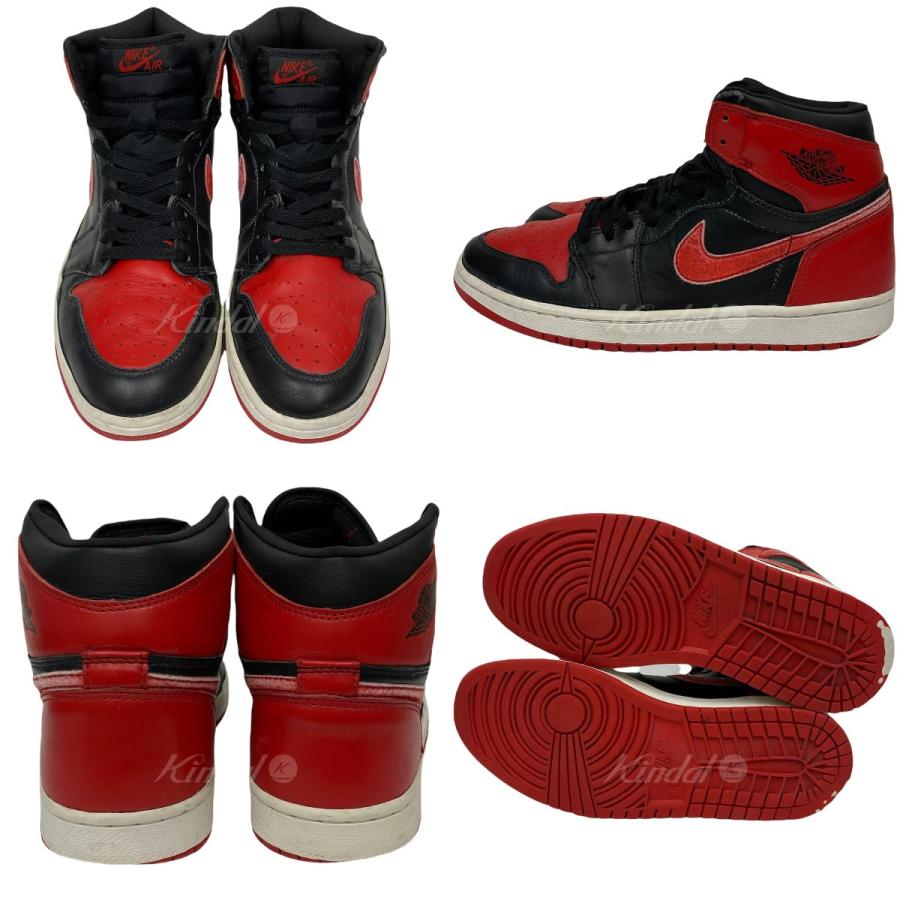 NIKE ナイキ 2001年製AIR JORDAN1 RETRO BRED BANNEDジョーダン黒赤 