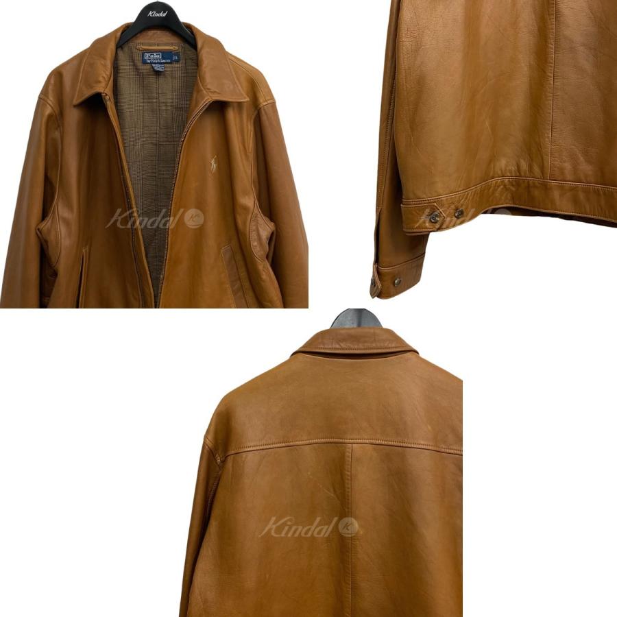 POLO RALPH LAUREN ジェニュインレザー襟付ジップアップジャケット 