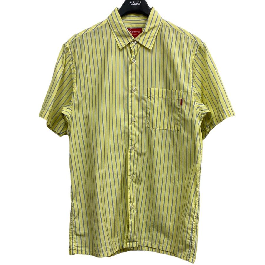 SUPREME 15SS Striped Shirtストライプ半袖シャツ イエロー サイズ：M 