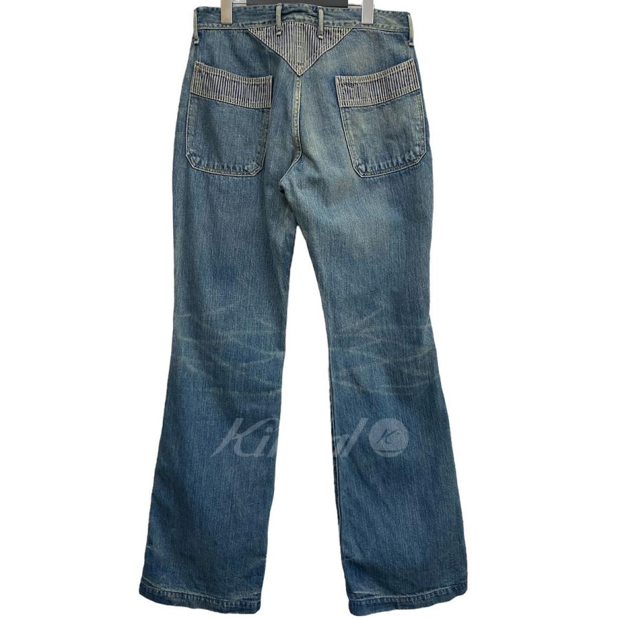 希少 KAPITAL KIRO HIRATA USED加工 フレア デニムパンツ KAPITAL KIRO HIRATA USED加工切替フレアデニムパンツ