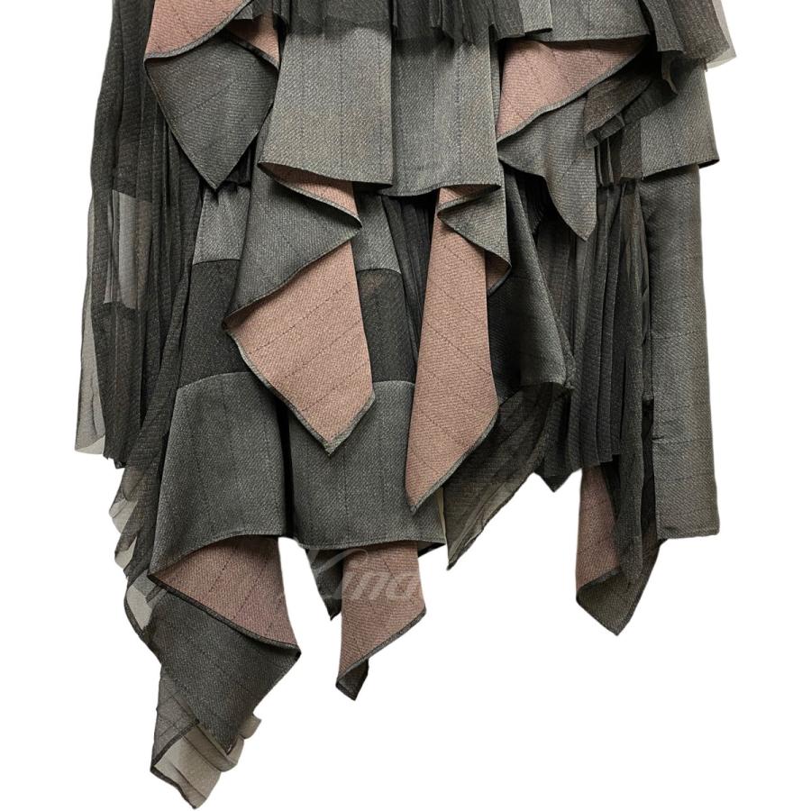 値下げ】sacai 22AW Chalk Stripe Skirt切替プリーツレイヤード  