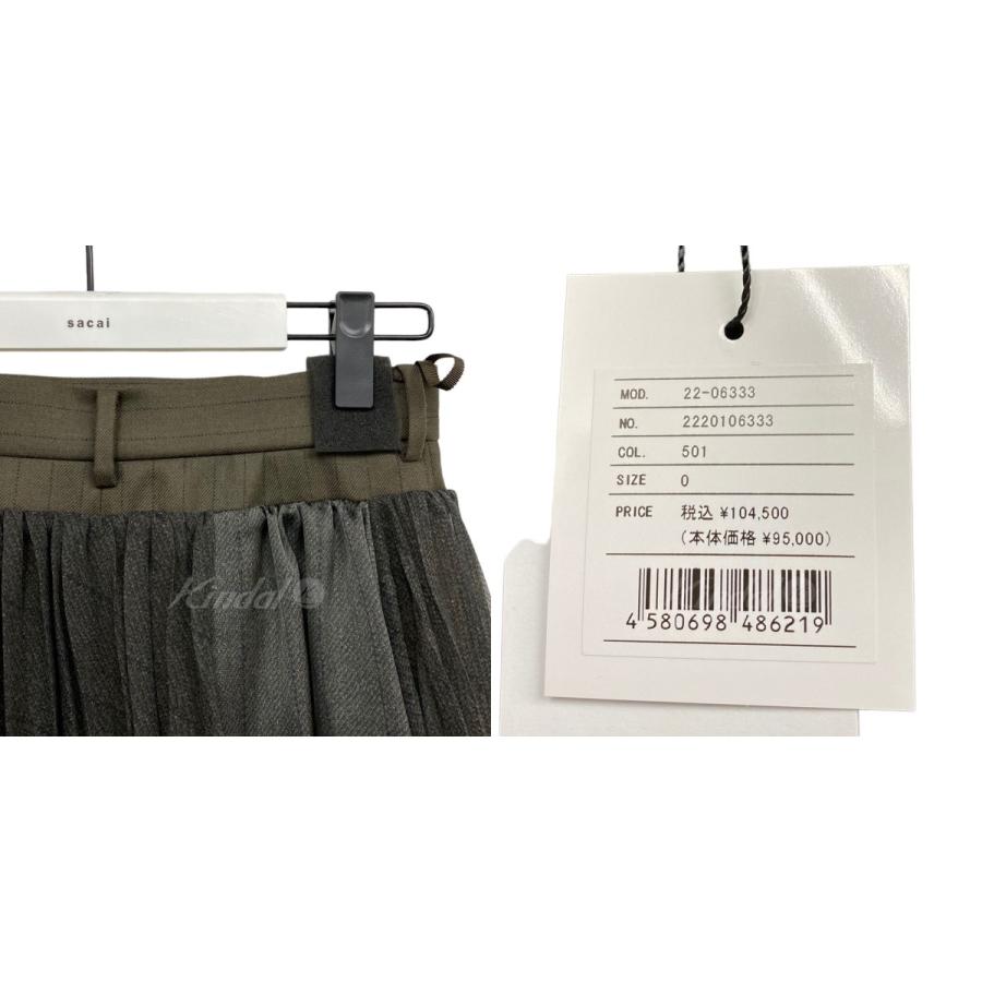 値下げ】sacai 22AW Chalk Stripe Skirt切替プリーツレイヤード  