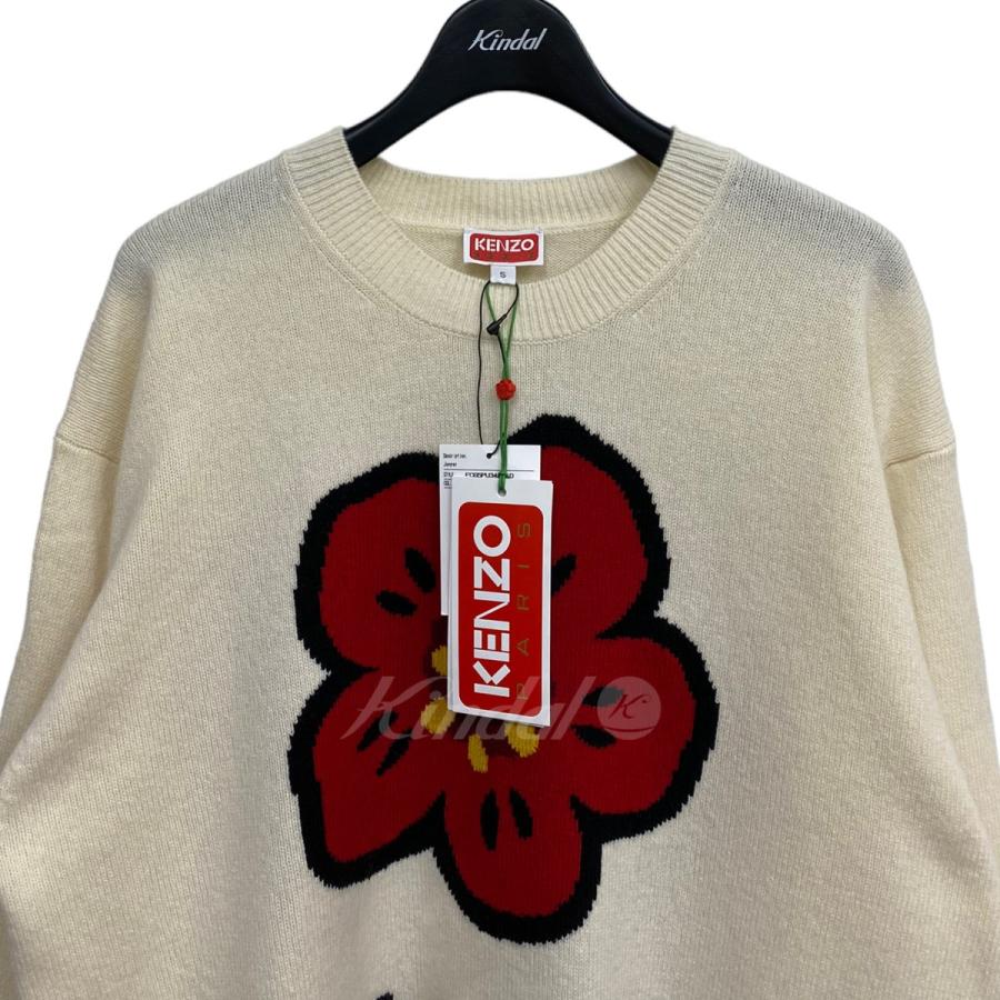 ケンゾー ニゴー KENZO by NIGO BOKE FLOWER JUMPERボケフラワーウールニットセーター オフホワイト サイズ：S(オーバー｜kindal｜03