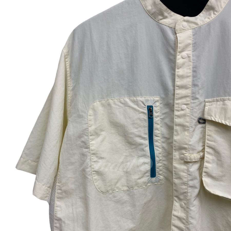 レフト Яeft(Reft) Short Sleeve Stand Collar Shirt機能性アウトドアスタンドカラーシャツ オフホワイト サイズ｜kindal｜05
