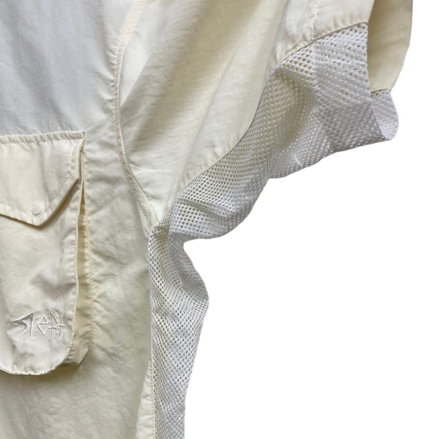 レフト Яeft(Reft) Short Sleeve Stand Collar Shirt機能性アウトドアスタンドカラーシャツ オフホワイト サイズ｜kindal｜06