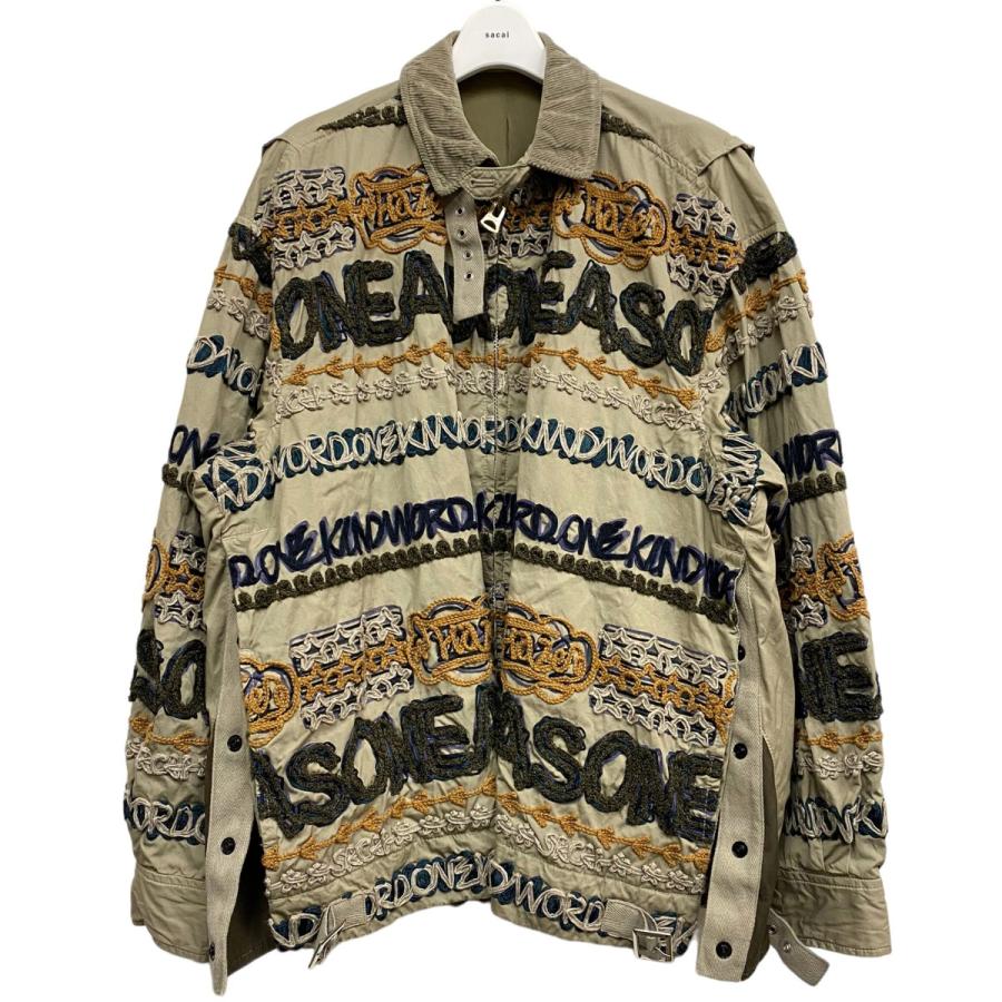 sacai 中古 サカイ エリックヘイズ sacai×ERIC HAZE 23SSCode Embroidery Cotton Blouson刺繍ZIPUPジャケットブ