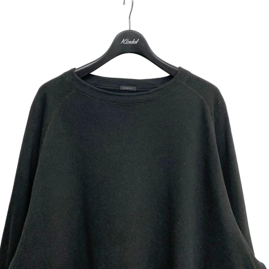 コモリ COMOLI 24SS 製品染 裏毛 クルーネック ブラック サイズ 