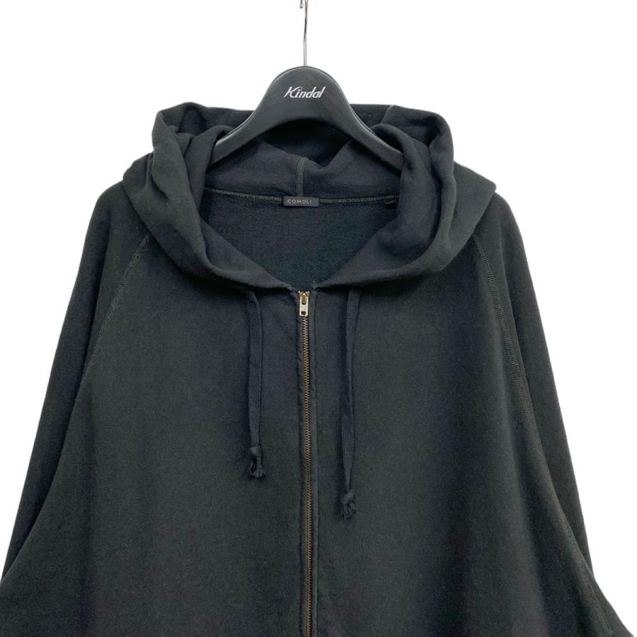 COMOLI（コモリ） COMOLI 24SS 製品染 裏毛 ジップパーカ ブラック