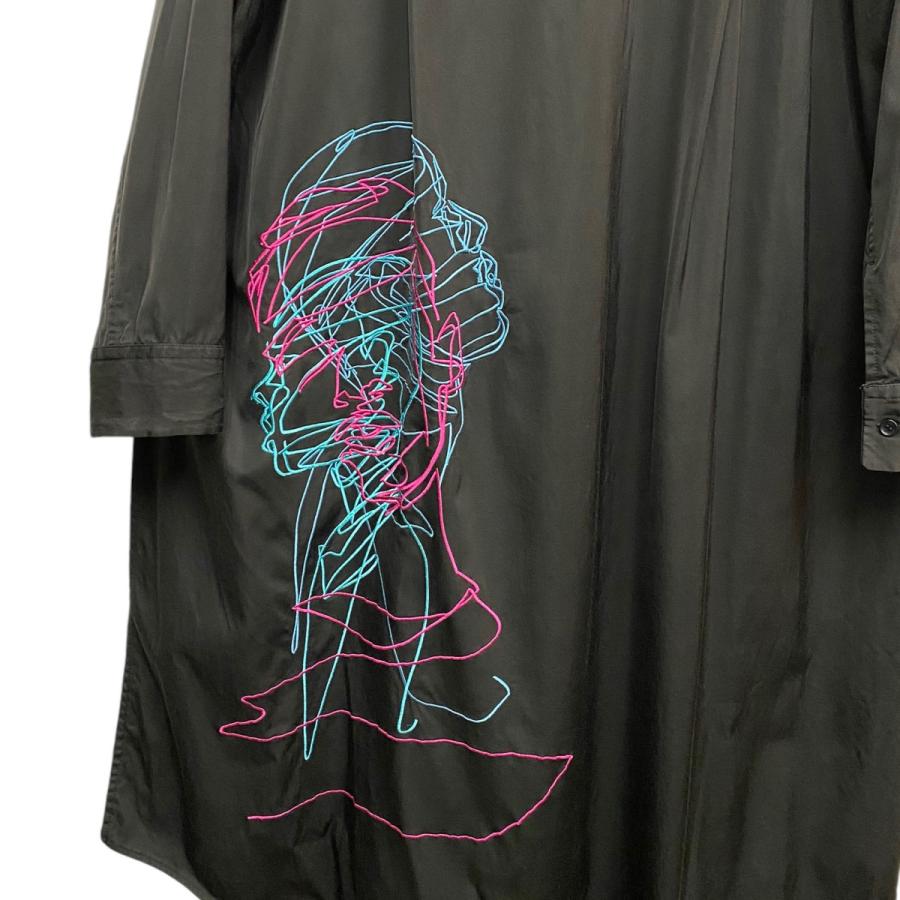 シセ Sise EMB．STAND COLLAR COATストレッチシャツコート ブラック 