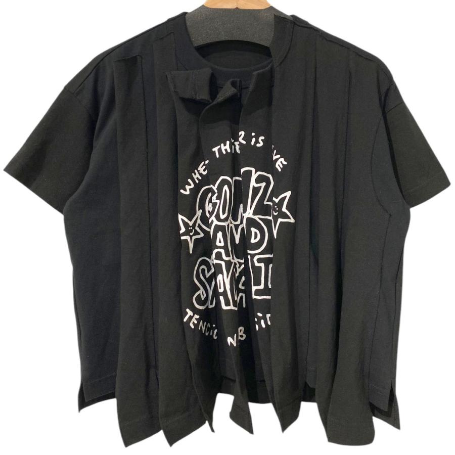 サカイ × マークゴンザレス SACAI GONZプリント Tシャツ プリーツ sacai（サカイ） サカイ×マークゴンザレス ゴンズ sacai×Mark Gonzales