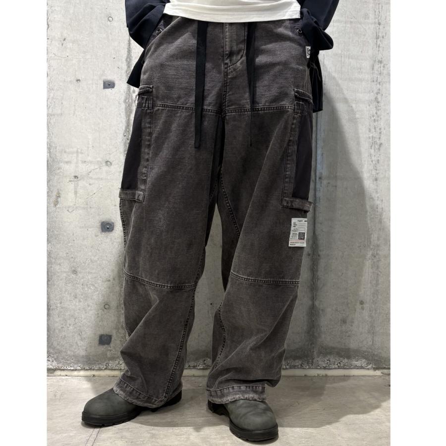 ミハラヤスヒロ Cotton Satin Cargo Pants 46 Maison MIHARA YASUHIRO - コットンサテン カーゴパンツ