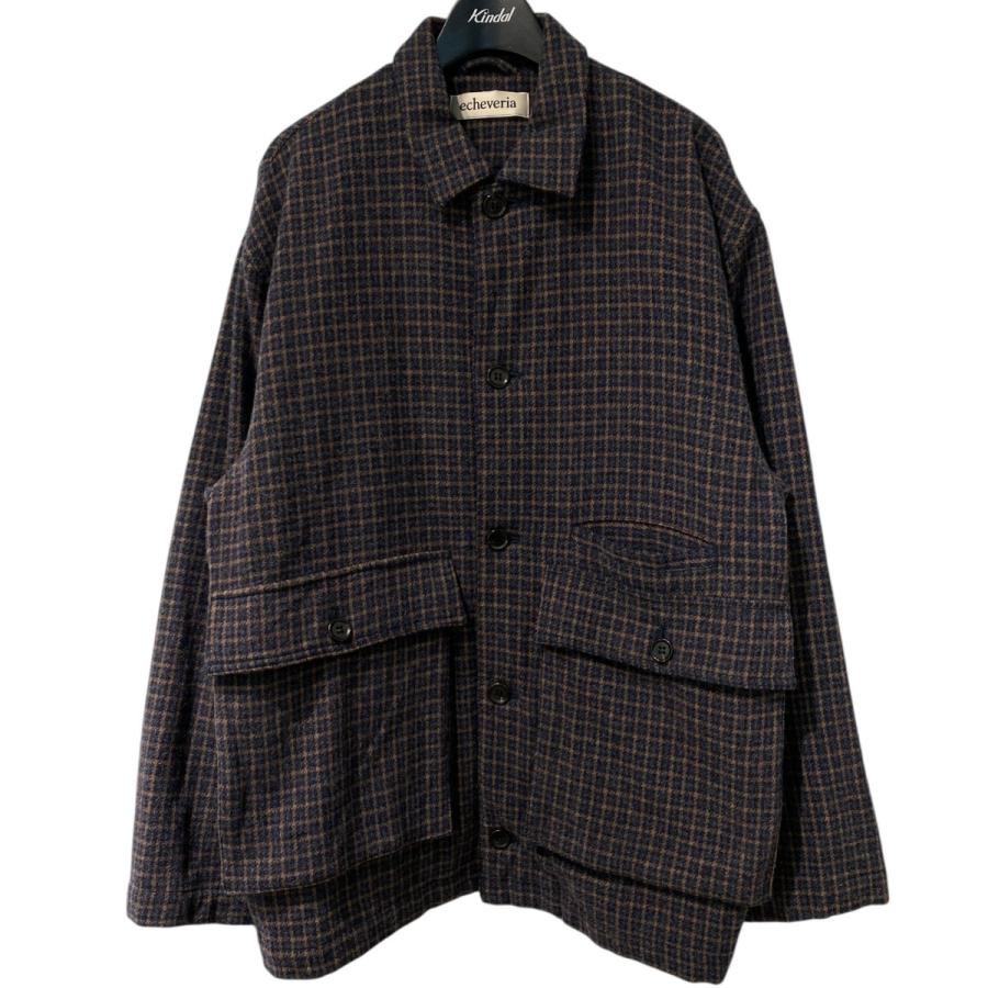 エケベリア echeveria 25SS alpaca wool trip jktオーバーサイズ