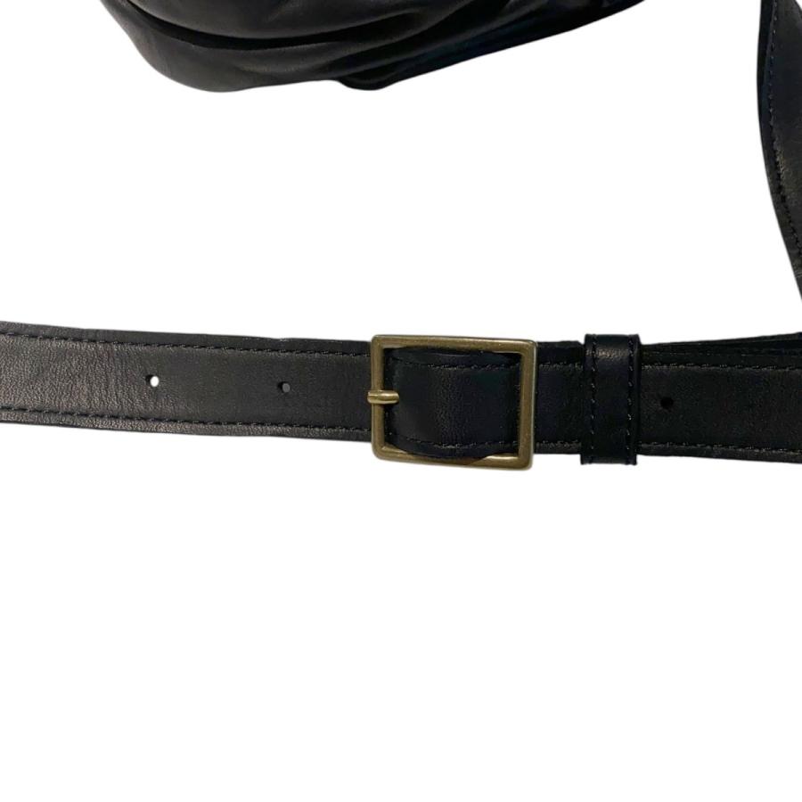 テノン tenon 25SS レザーミニショルダーバッグ ブラック サイズ：タテ