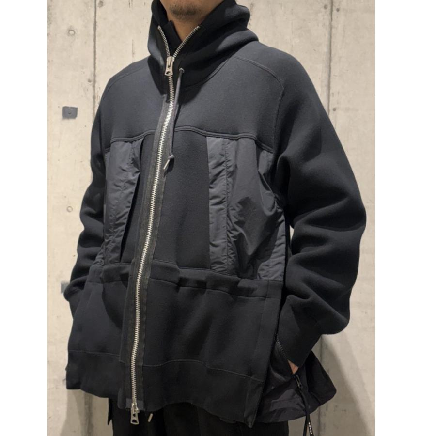 sacai（サカイ） sacai 23SS Nylon Twill×Sponge Sweat Hoodieナイロン