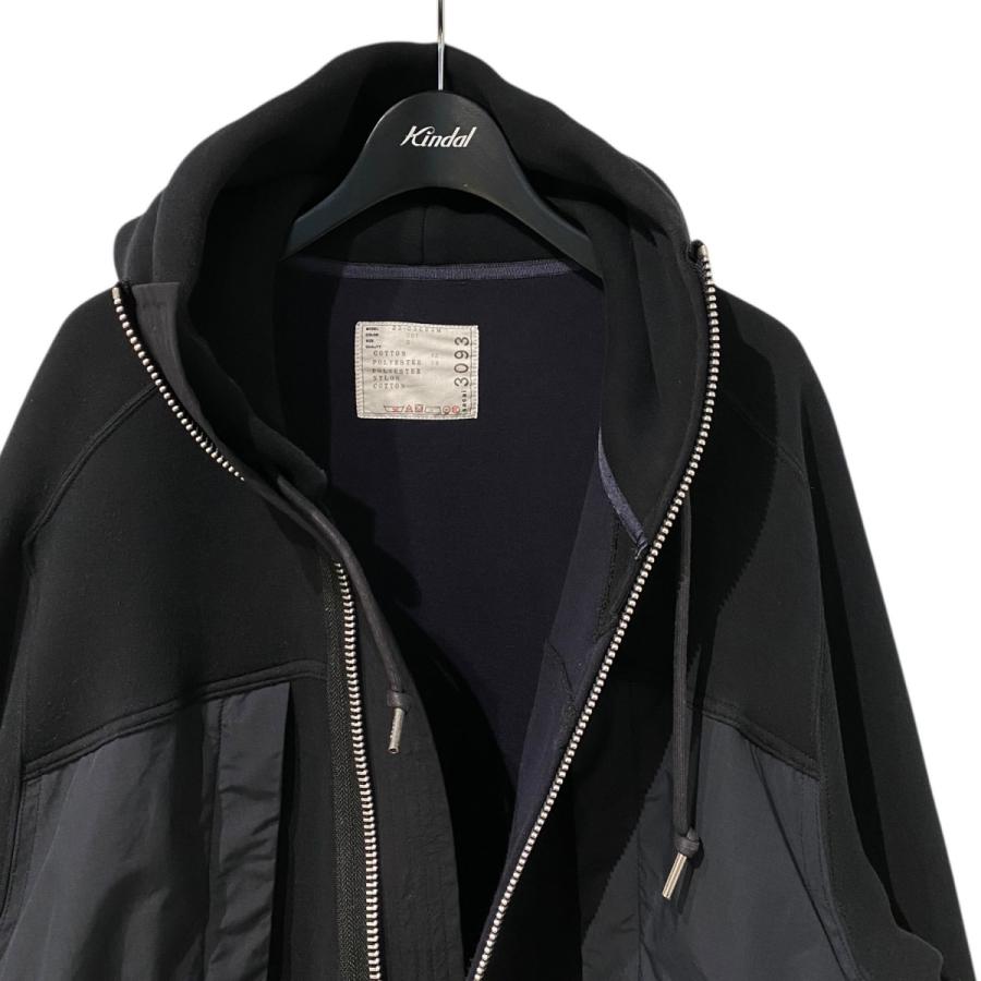 sacai スウェット×ナイロンツイル フーディ SACAI / スポンジスウェット×ナイロンツイル パーカー
