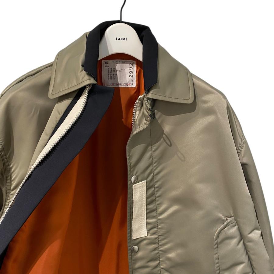 sacaiサカイ希少サイズ4XL完売ナイロンツイルブルゾン MA-1ベージュ sacai サカイ 22SS Nylon Twill Mix Blouson ナイロンツイルミックス