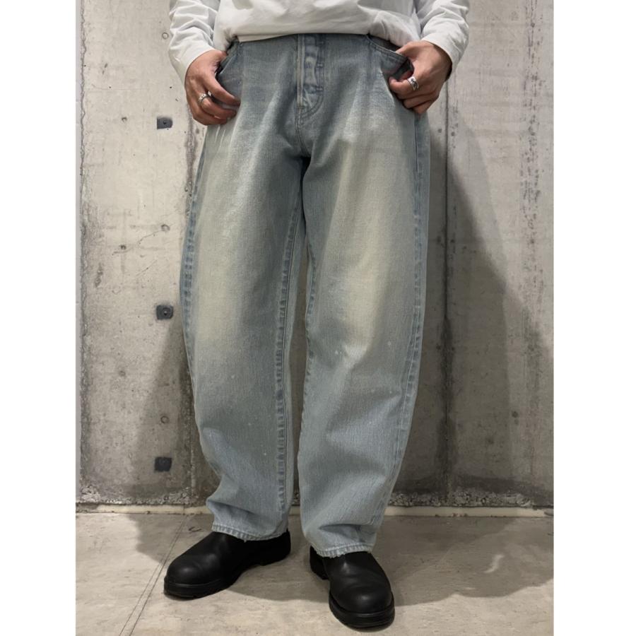 パンツ echeveria sun fade 5p denim pants1 ovy エケベリア echeveria sun fade 5p denim pants USED加工ワイドデニム