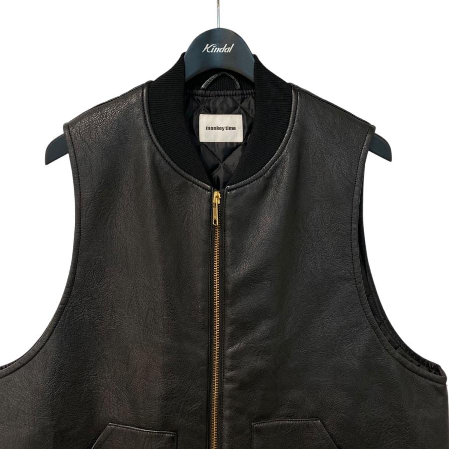 monkey time ブラックレザーベスト MONKEY TIME（モンキータイム）の「＜Clothsurgeon × monkey time