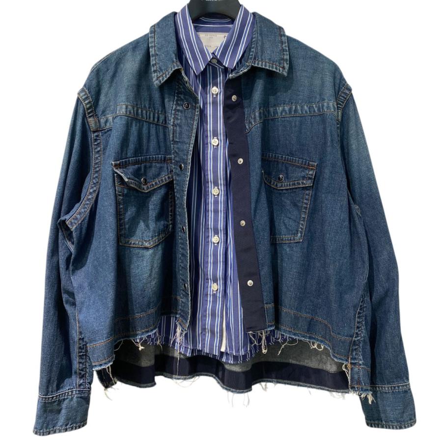 sacai デニム襟付きダブルブレストジャケット sacai デニム襟付き