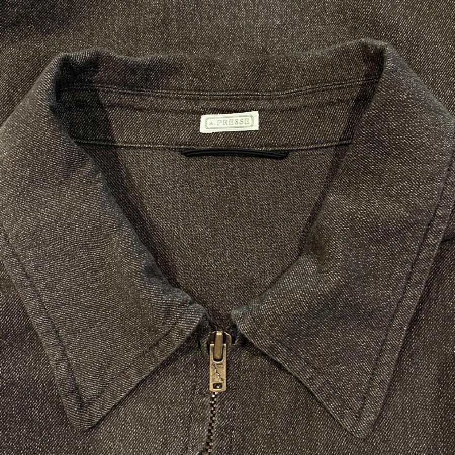 アプレッセ A．PRESSE 25AW Vintage Chambray Sports Jacketヴィンテージ加工シャンブレーZIPスポーツジャケッの画像