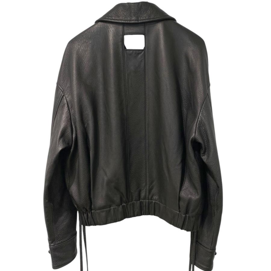 ヌルス NULLUS 25AW Tie a Knot G．O．A．T JacketレザーZIPジャケット ブラック サイズ：2の画像