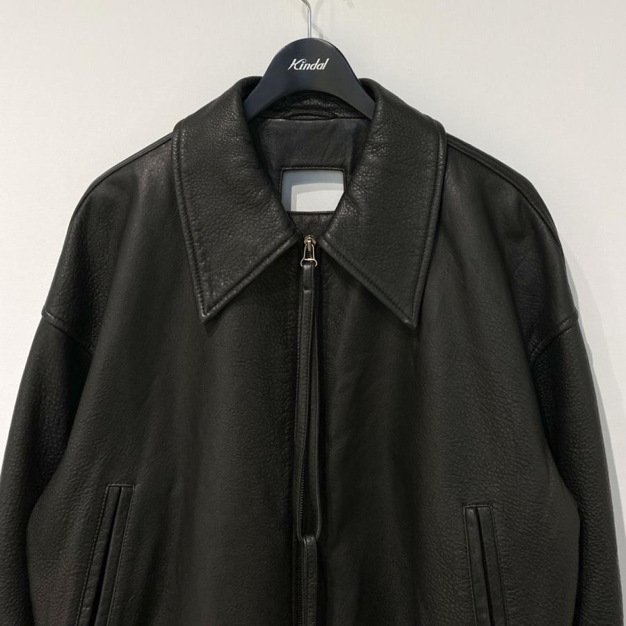 ヌルス NULLUS 25AW Tie a Knot G．O．A．T JacketレザーZIPジャケット ブラック サイズ：2の画像