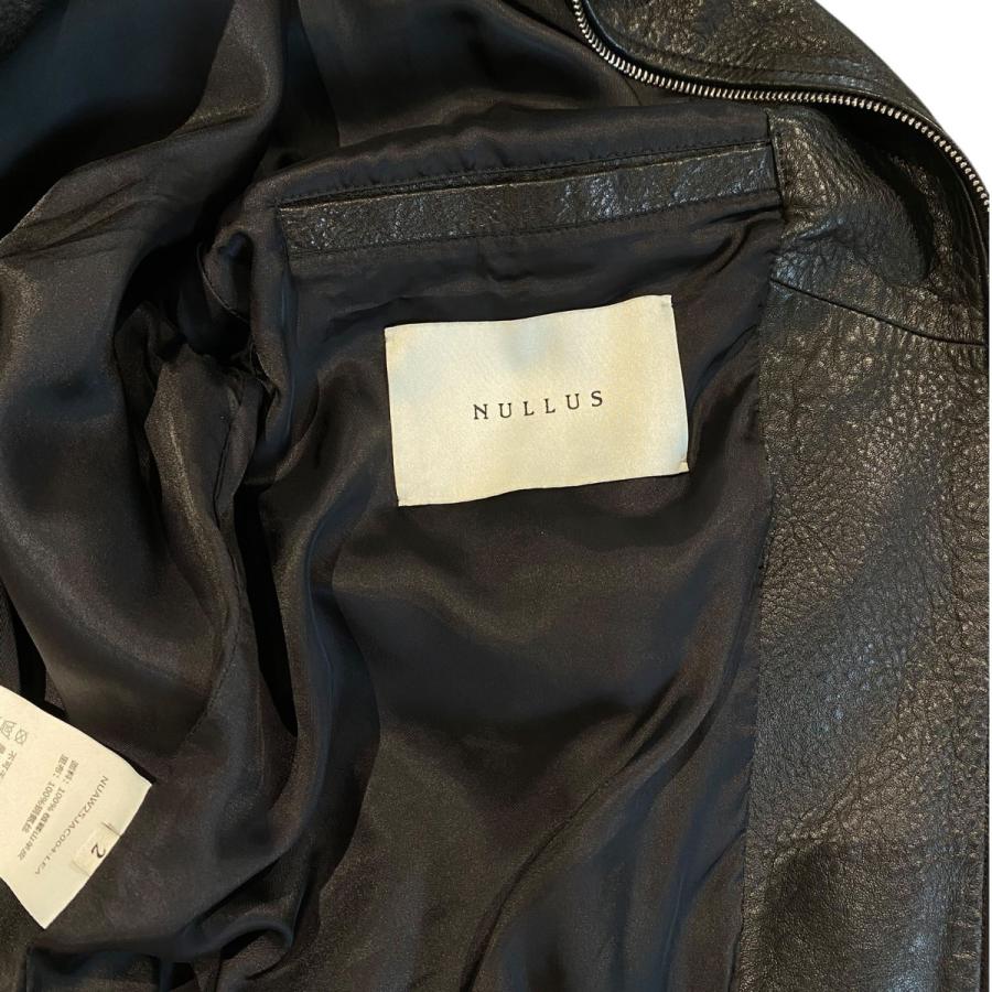 ヌルス NULLUS 25AW Tie a Knot G．O．A．T JacketレザーZIPジャケット ブラック サイズ：2の画像